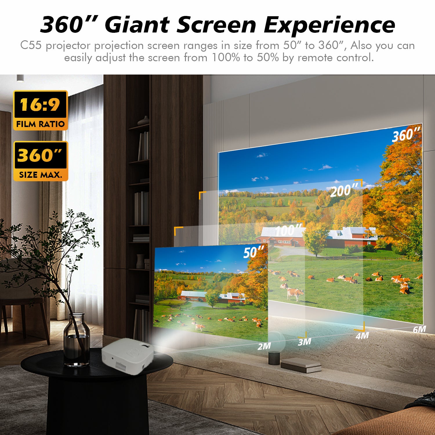 4K 5G Bluetooth Projector 4D Keystone Correction Native 1080P Full HD Outdoor Movie Projector For Smart Phone Laptop PC DVD TV PS4 - 5 - CJ