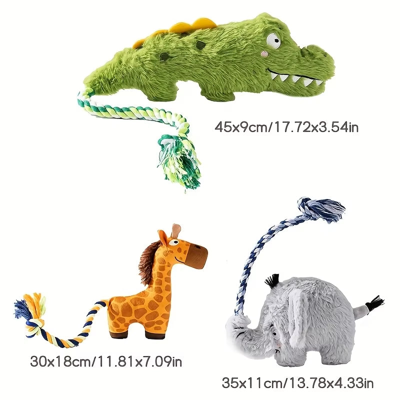 Squeaky Toys For Dogs - Dog Toys Plush, Funny Stuffed Enrichment For Poodle Bulldog Senior Home Indoor Travel Camping Enhance Playful Moments During Indoor Outdoor Activities - 4 - CJ