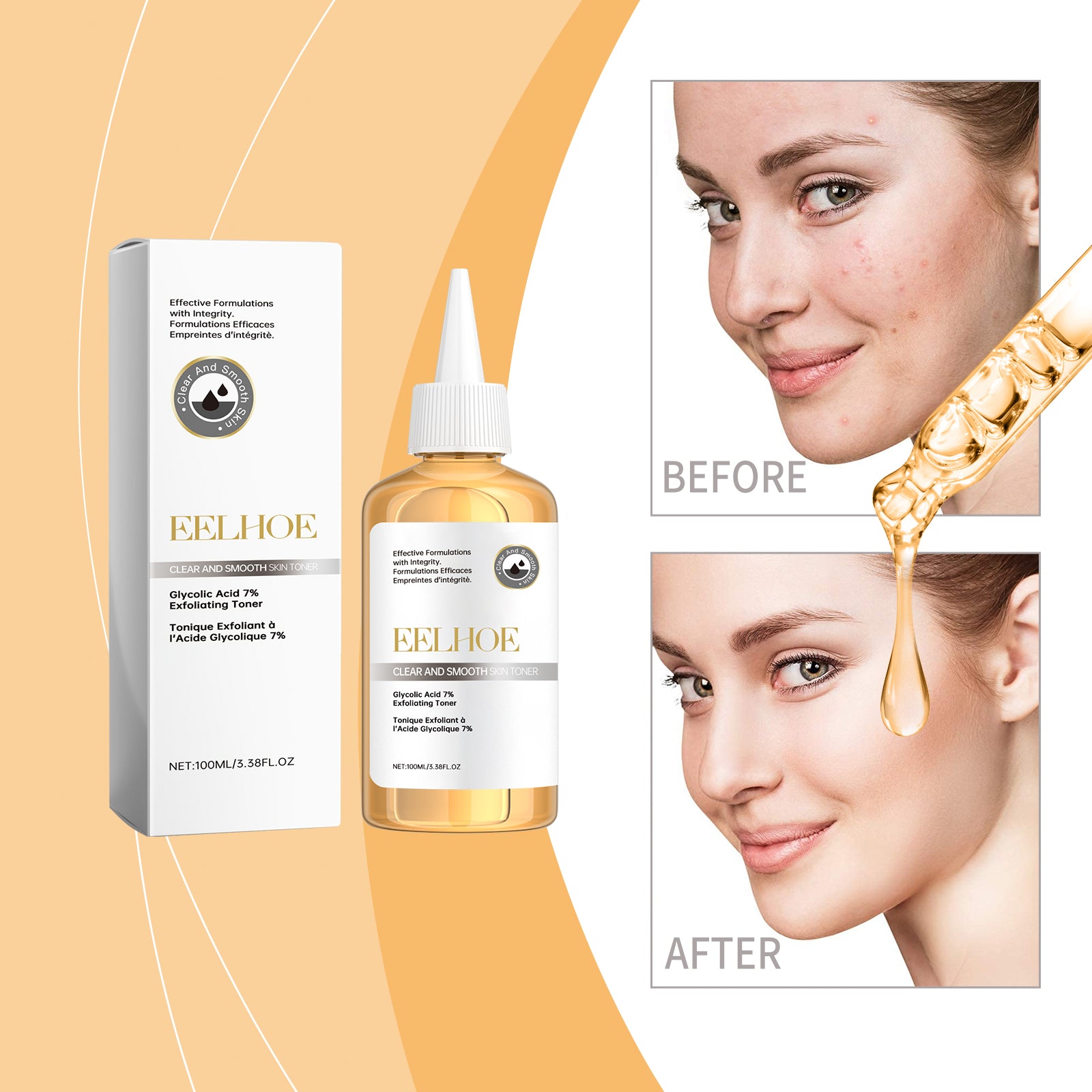EELHOE 7% Glycolic Acid Toner, Facial Repair Skin Lightening Skin Firming, Moisturizing And Delicate - 5 - CJ