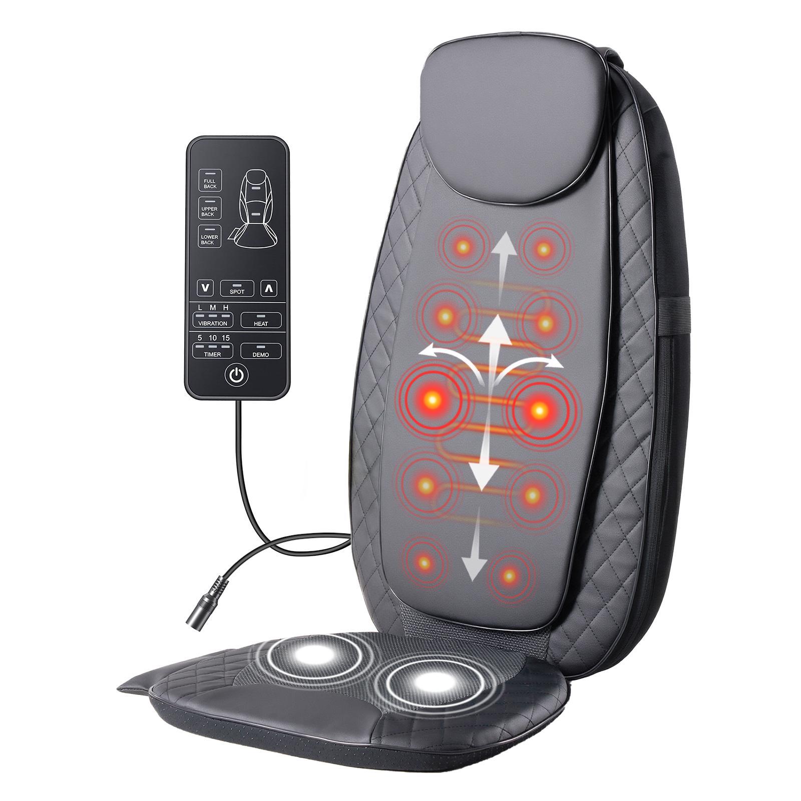 Back Massagers, Vibrating Heating Pad For Back, Massage Chair Pad For Pain Relief Deep Tissue - 5 - CJ