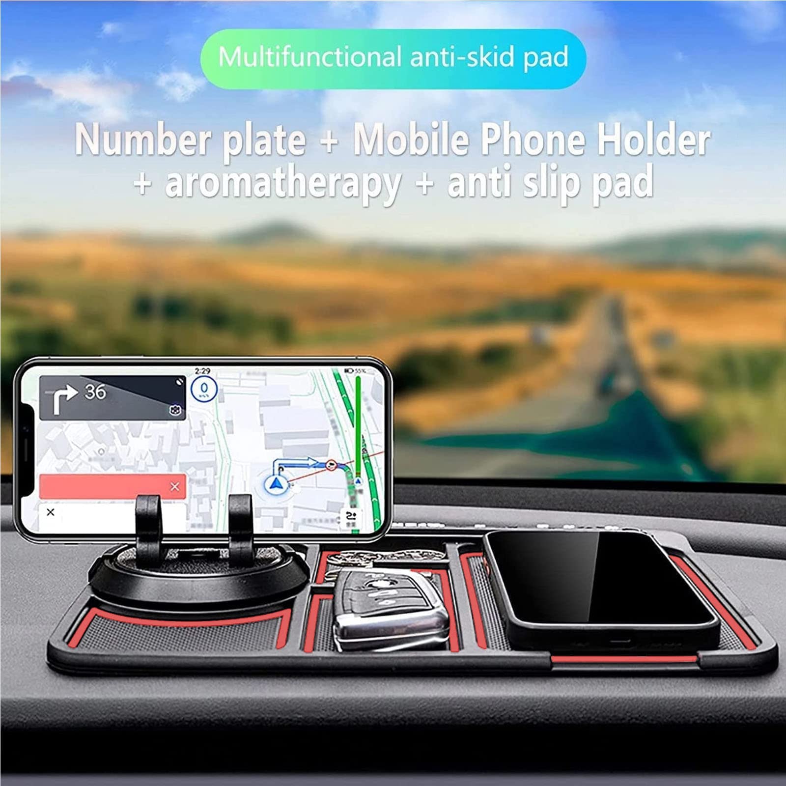 Non - Slip Car Phone Pad For 4 - in - 1 Car Parking Number Card Anti - Slip Mat Auto Phone Holder Sticky Anti Slide Dash Phone Mount - 0 - CJ