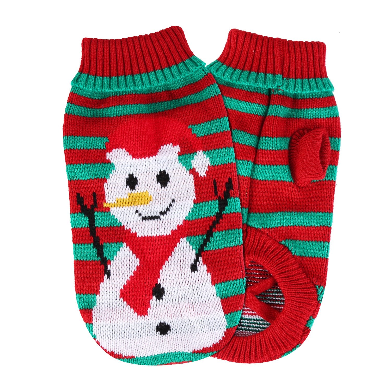 2 Patterns 4 Sizes Option - 1Pc Pet Christmas Turtleneck Sweater Dog Cat Christmas Clothes Snowman Stripes Costume Winter Holiday Sweater For Small Medium Kitten Puppy Cats Dogs - 5 - CJ
