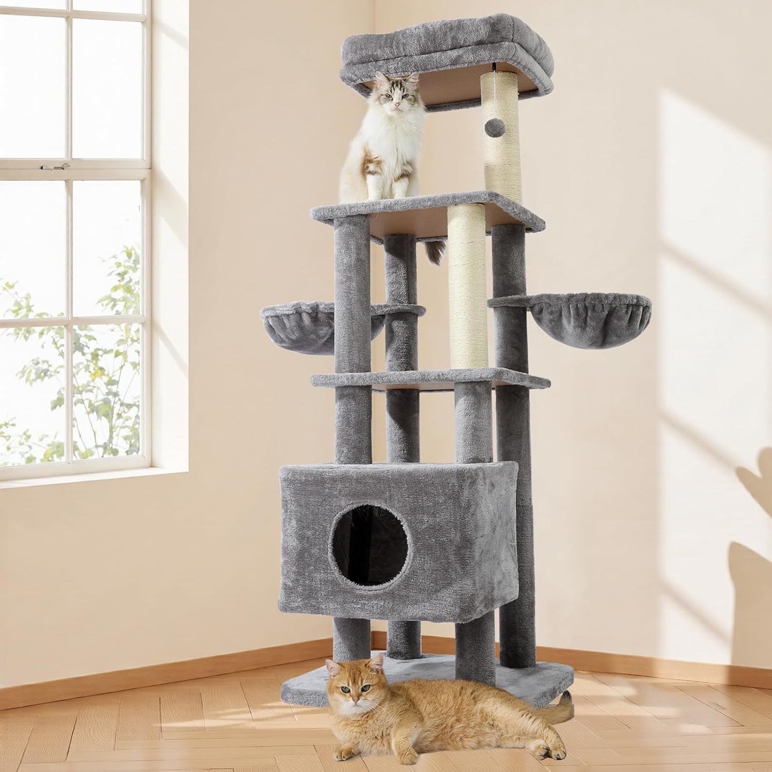 Gardner Pets Large Cat Tree For Medium To Large Cats, Heavy - Duty Cat Tower With Scratch Post And Washable Top Perch. Self - pickup Orders Supported Via FedEx, Amazon Ship, And UPS. - 5 - CJ