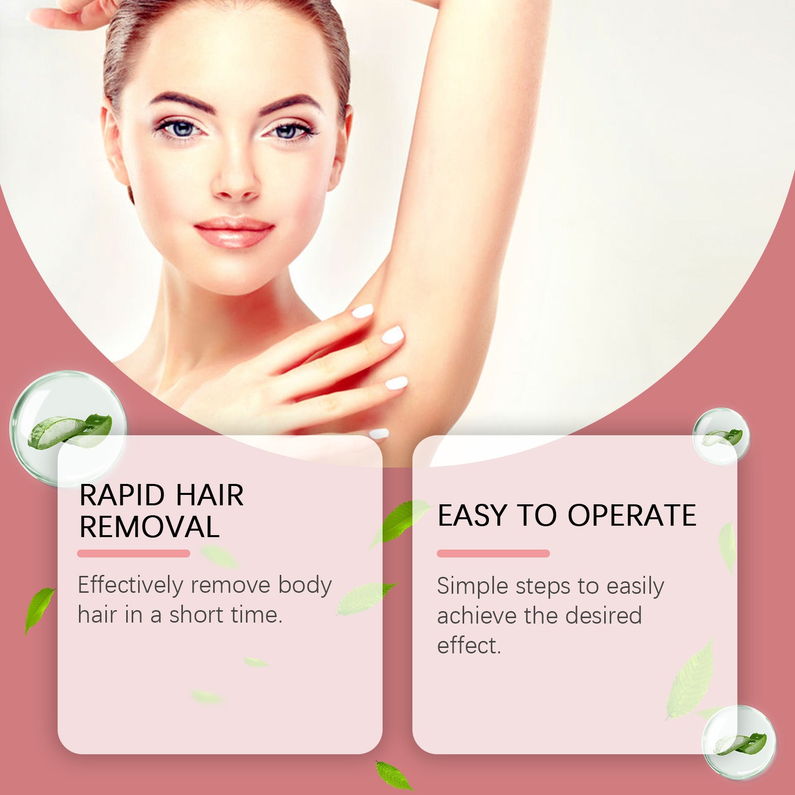 OceAura Hair Removal Cream, Easy To Remove Body Hair Refreshing Clean Skin To Keep Skin Smooth Gentle Hair Removal Cream - 5 - CJ