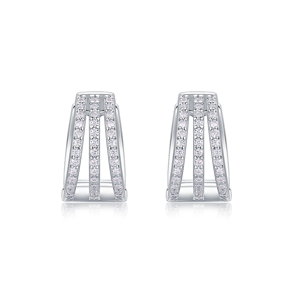 1Human March Luxury Fashion Diamond Earrings Stud Inlaid With Mosan Diamond Silver Jewelry Prohibit TikTok sales - 5 - CJ