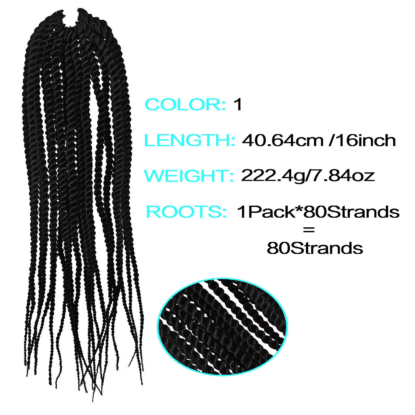 4X EZ SENEGALESE BRAID Long Crochet Braid Synthetic Hairstyle Black Burgundy Brown Ladies Box Braid Crochet Hair - 16 Inch - 5 - CJ