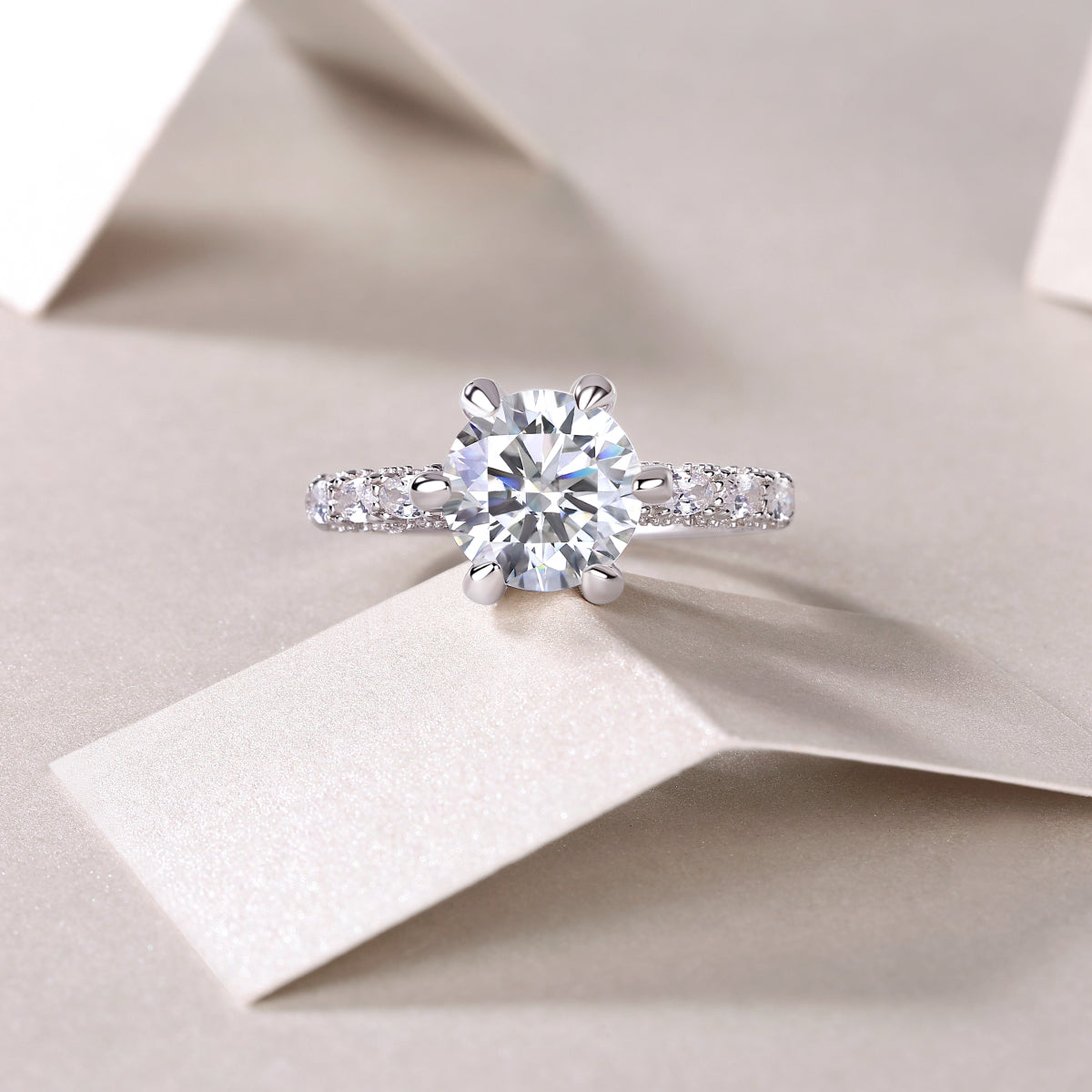 1Lady Luck Diamond Ring Luxury Fashion Set Moissanite Silver Ring Prohibit Tk Sales - 5 - CJ