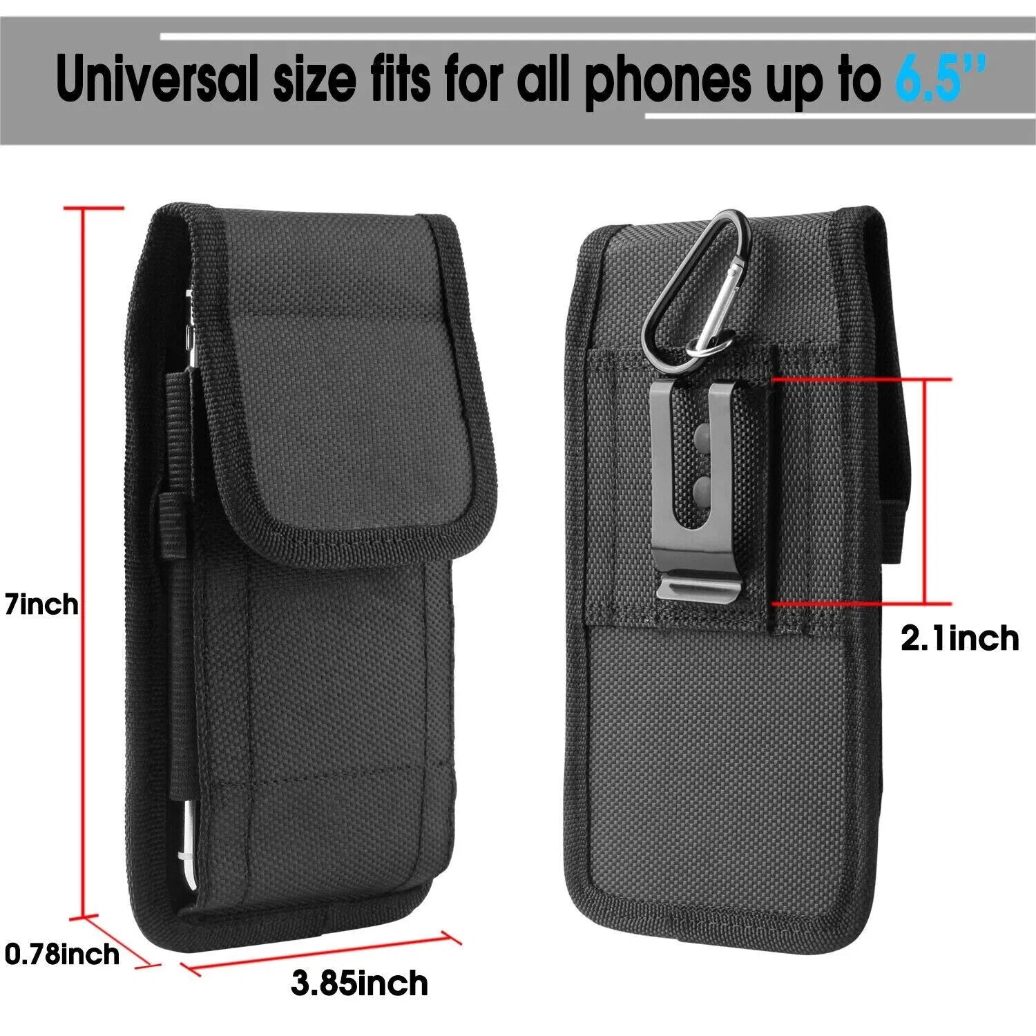 Vertical Cell Phone Holster Pouch Wallet Case With Belt Clip For - 5 - CJ
