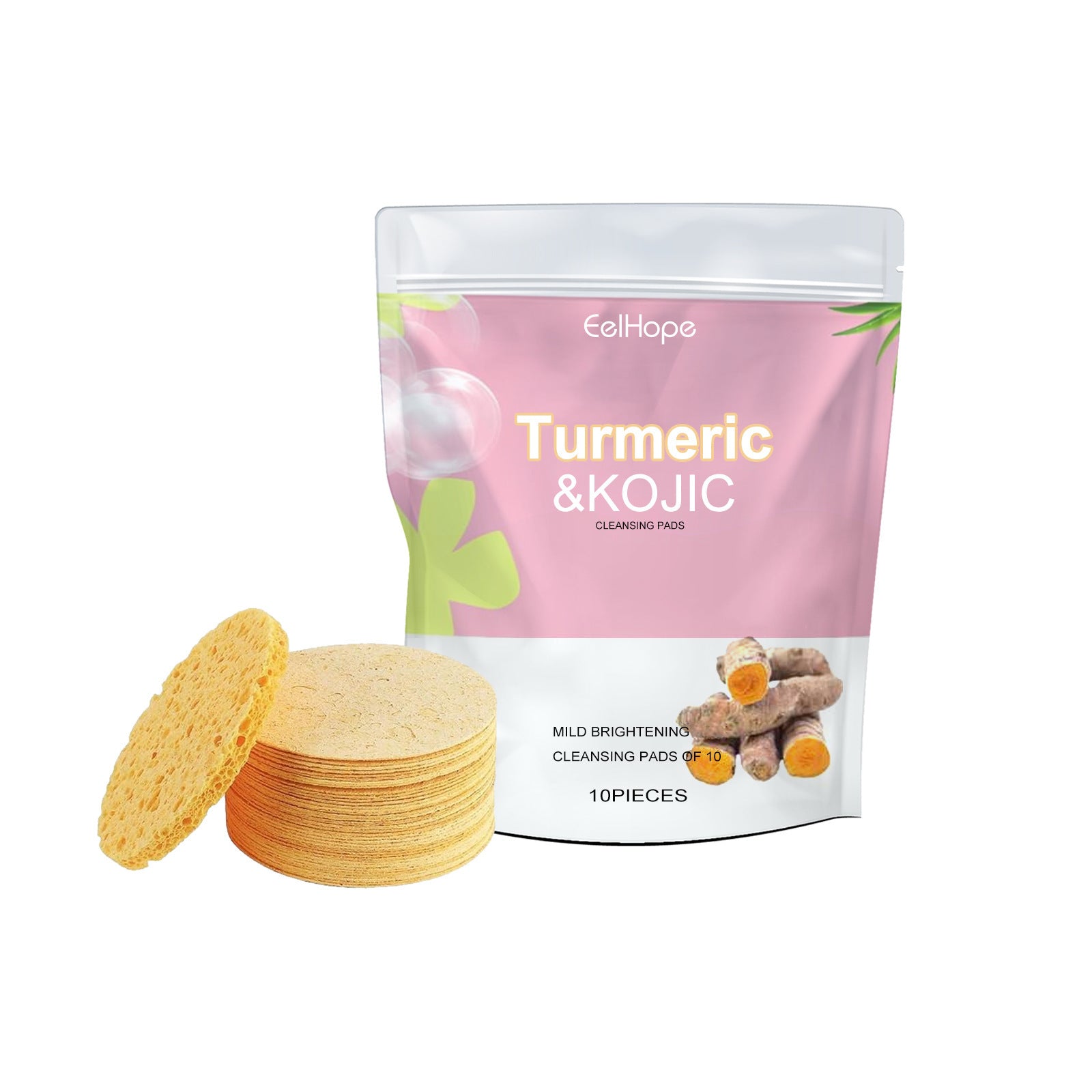 EelHope Turmeric Cleansing Pad Deep Cleansing Pore Refining Acne Blemish Reducing Facial Brightening - 5 - cjdropshipping