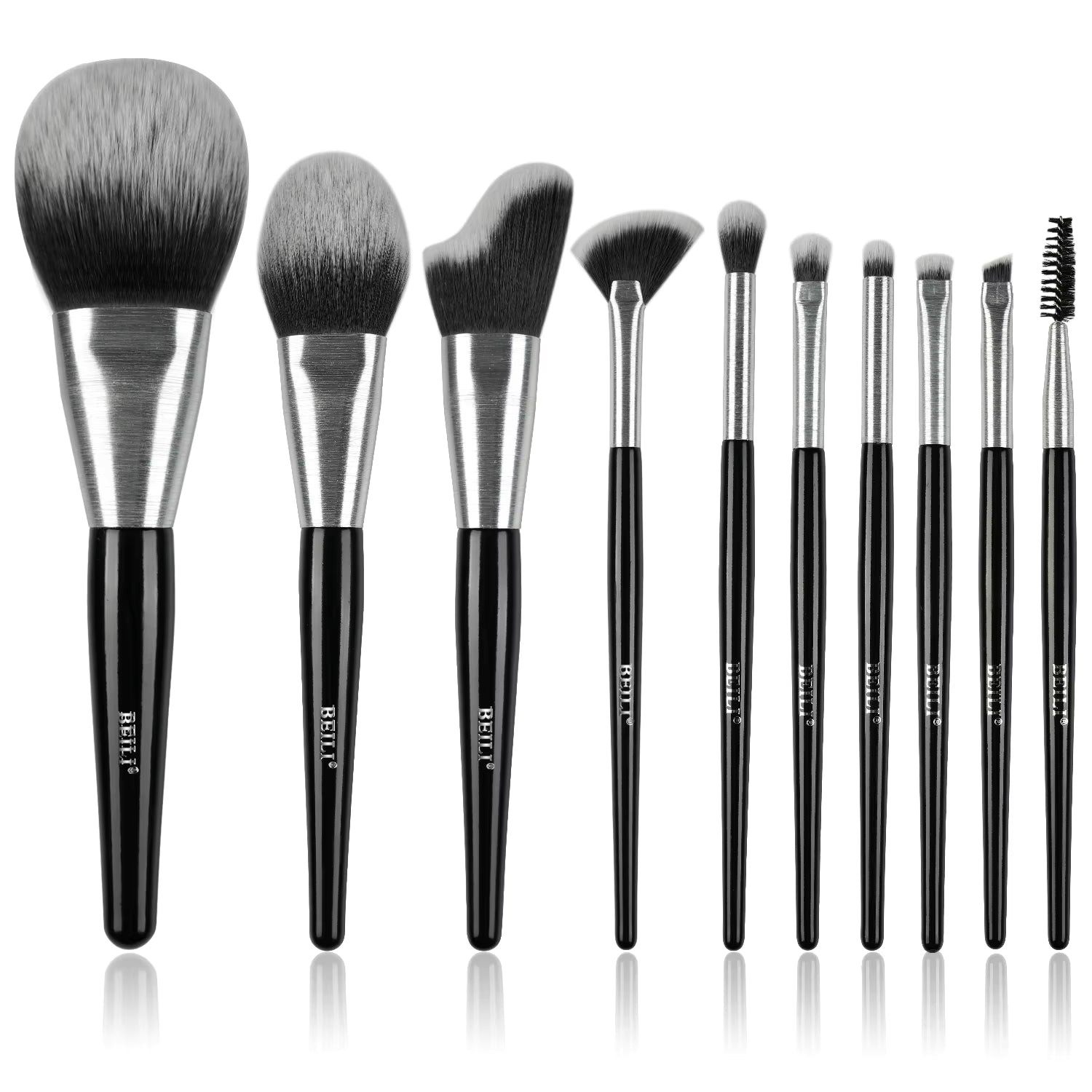 Beli 10pcs Professional Makeup Brush Set New Design Brushed Tube Makeup Brushes - 5 - CJ