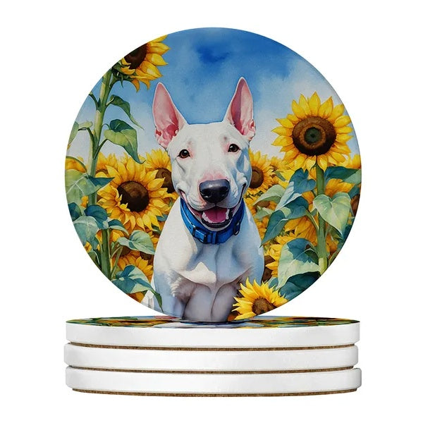Silky Terrier Spring Path Large Sandstone Coasters Pack Of 4 Absorbent Round Coasters Decor Gifts For Men Or Women, 4 In, Multicolor - 5 - CJ