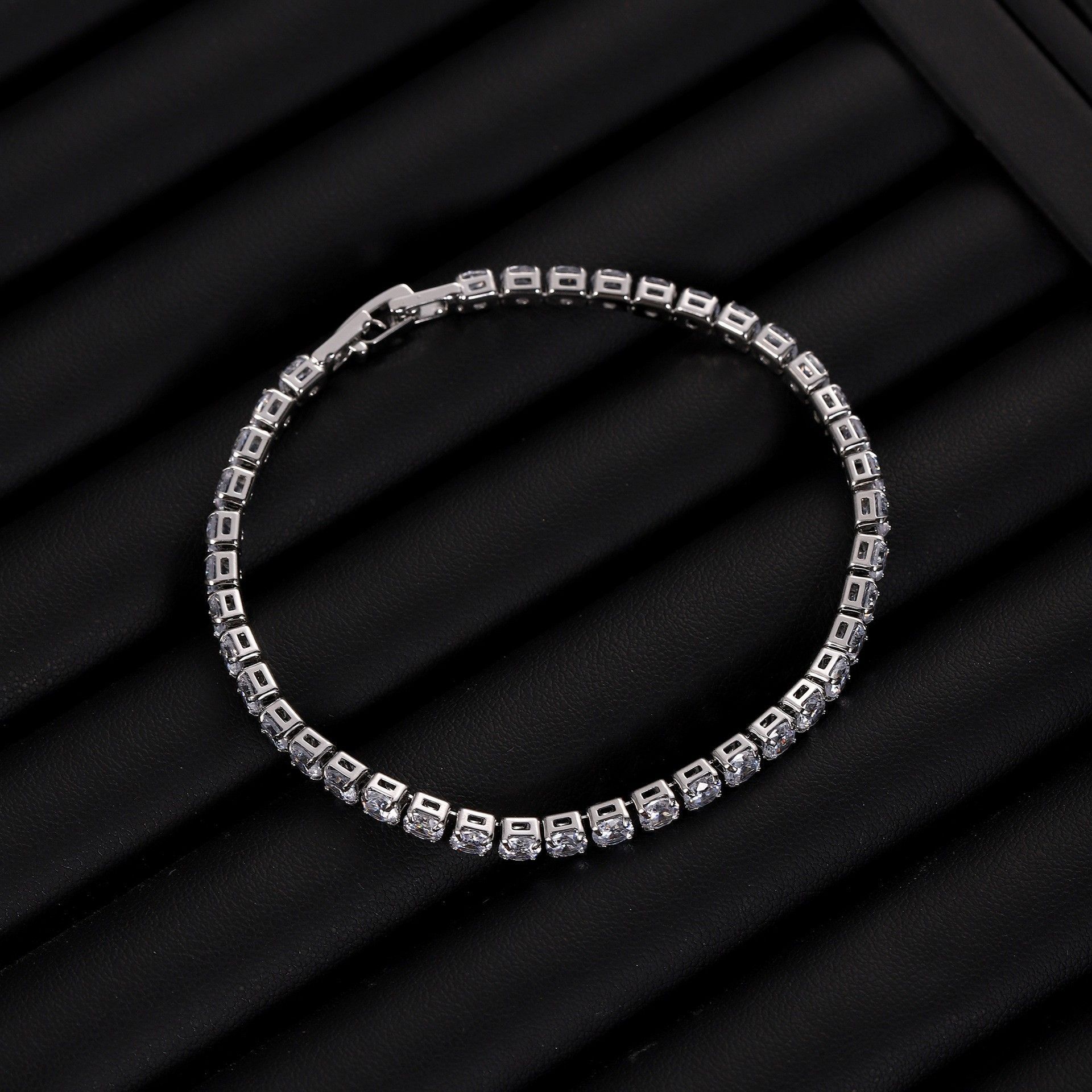 Sleek Luxury Sparkling Zircon Bracelet,Detachable Extender Chain,Unisex For Daily Wear, Christmas Outfits And Beach Occasions - 5 - CJ