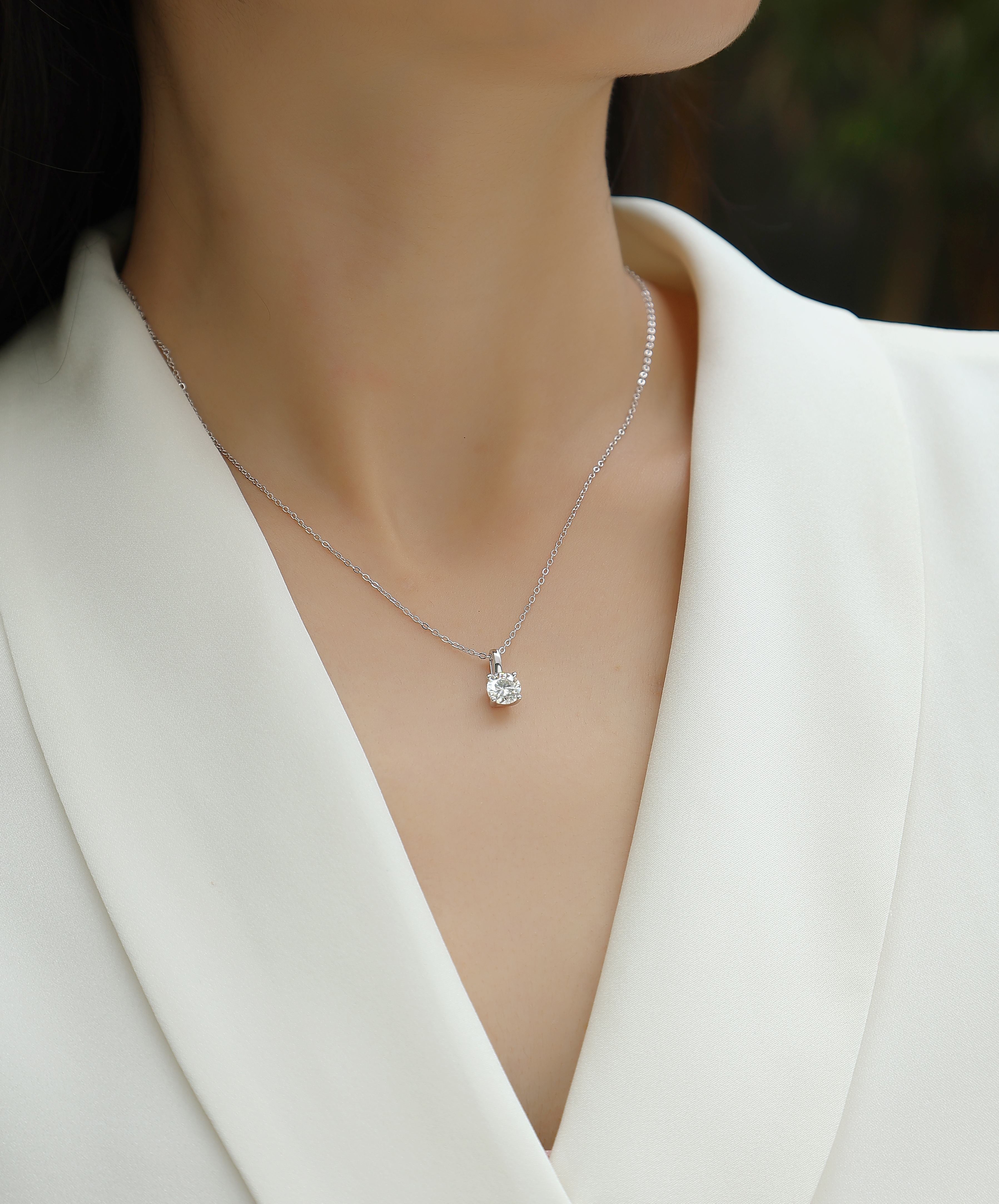1Encounter - A Fashionable And Luxurious Diamond Jewelry Pendant Set With 1 - carat Moissan Diamond S925 Sterling Silver Prohibit TikTok sales - 5 - cj