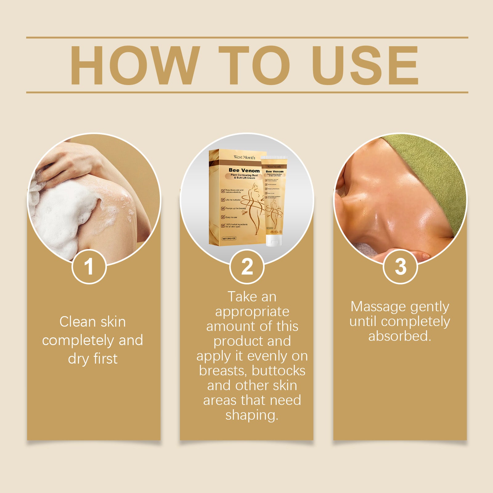 West&Month Breast Care Cream Firming And Moisturizing Breast Skin Body Care Massage Cream - 5 - CJ