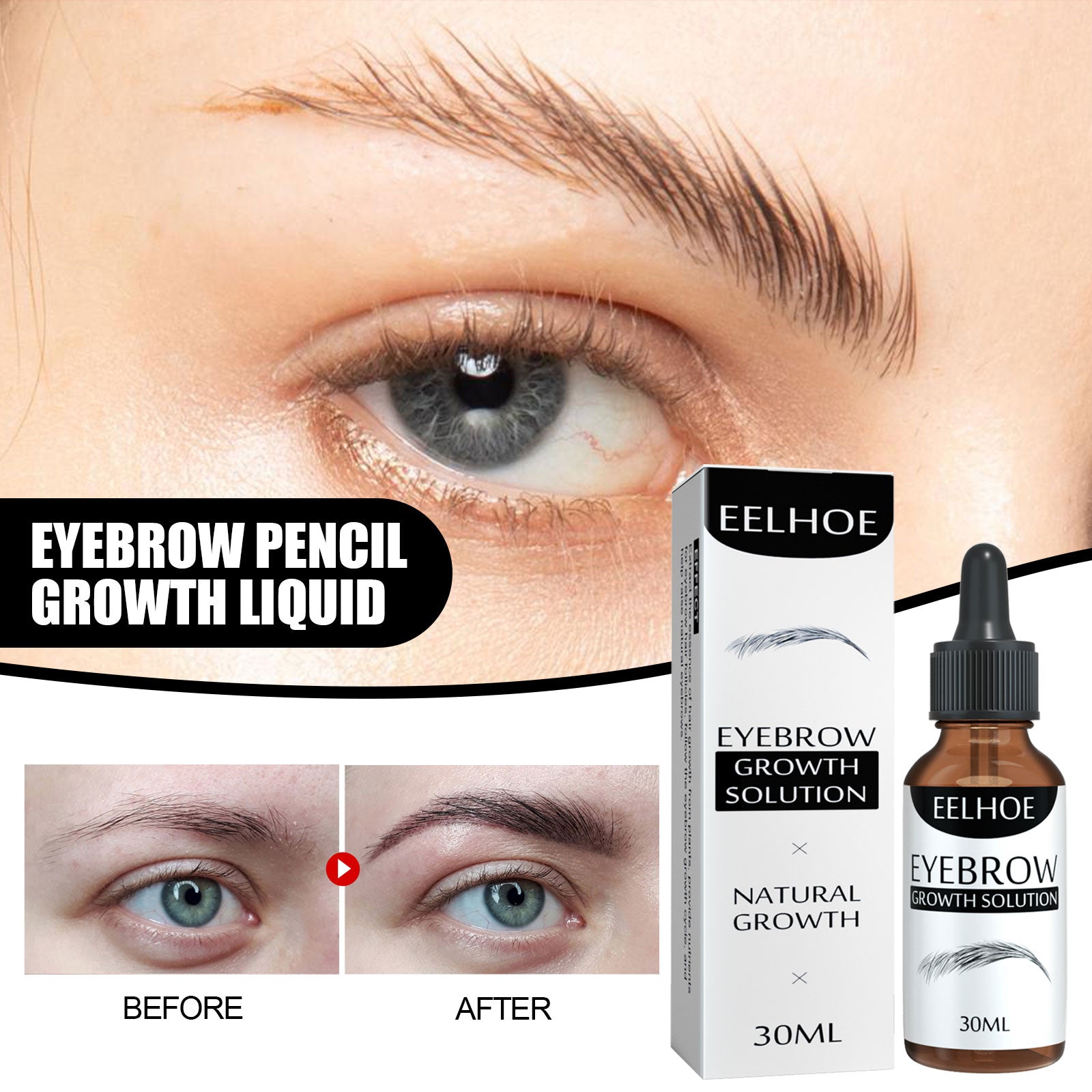 EELHOE Eyebrow Liquid Dark Thick Natural Oil Eyebrow Repair Mild Moisturizing Treatment - 5 - cjdropshipping