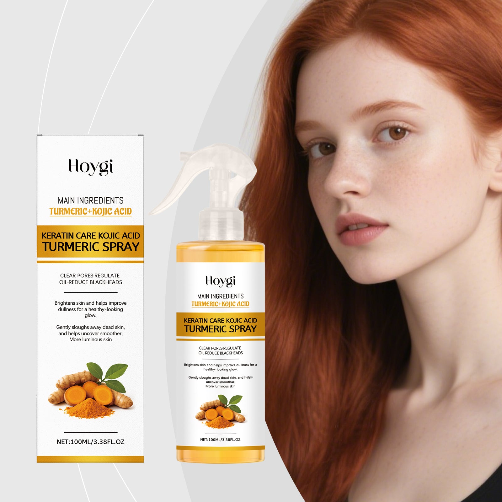 Hoygi Kojic Acid Turmeric Exfoliating Spray Gently Cleanses Facial Keratin And Is A Portable Skin Care Spray - 5 - CJ