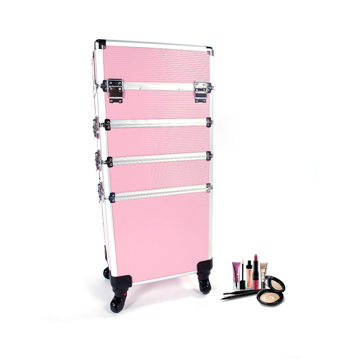 4 - in - 1 Aluminum Alloy, Trolley, Vanity Case, Embroidery Box - 5 - cjdropshipping