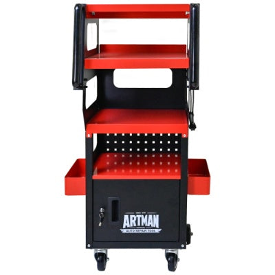 4 LEVEL MULTI PURPOSE TROLLEY FOR DIAGNOSTICS - BLACK RED - 5 - CJ