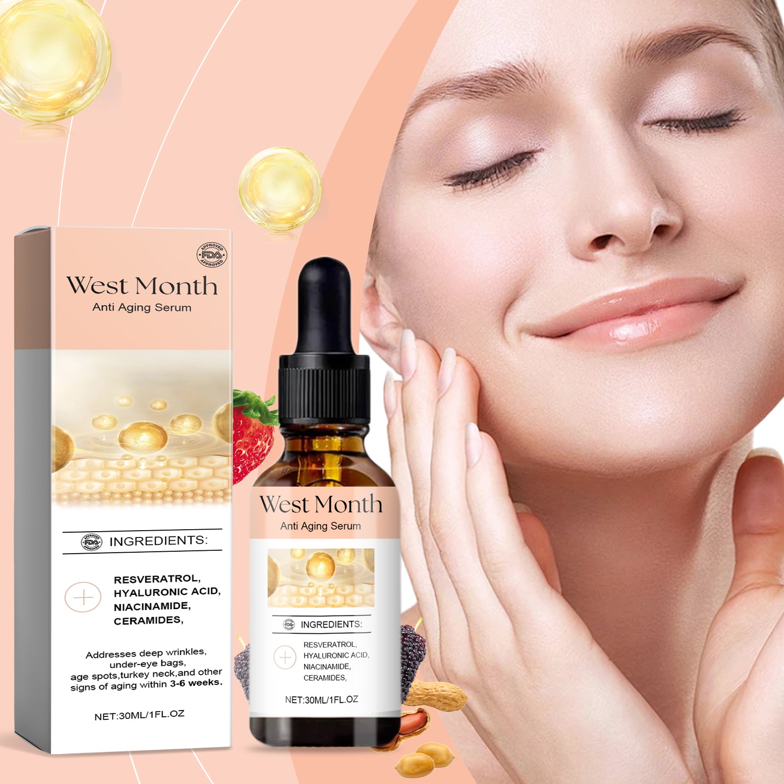 West&Month Facial Essence Enhances Skin Elasticity, Hydrates And Moisturizes Facial Moisturizing Skin Care Essence - 5 - CJ