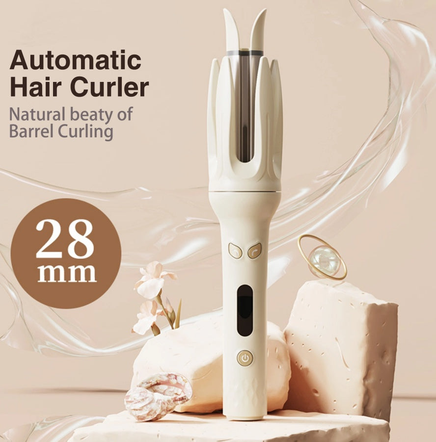 Spin And Curl, Automatic Hair Curling Iron For Healthy & Shiny, Effortless Curls & Waves, 28mm Barrel Hair Curler With 4 Temperature - adjusting Mode, Preset Temperature Settings For Each Hair Texture, - 5 - CJ