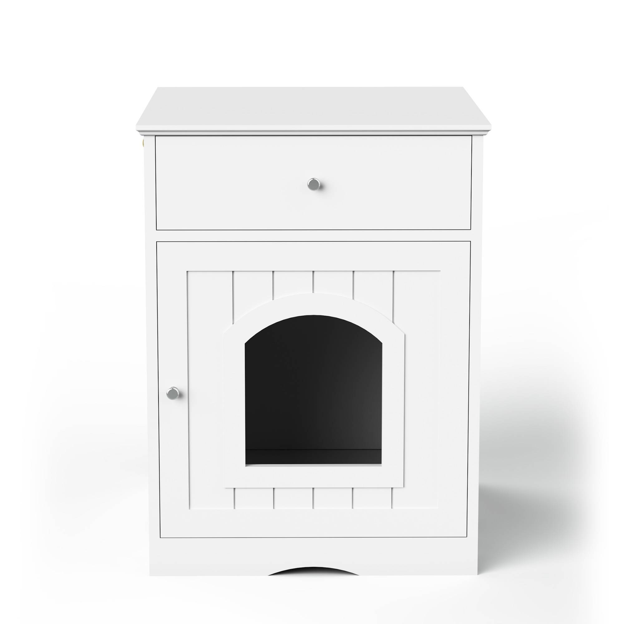Wooden Pet House Cat Litter Box Enclosure With Drawer Side Table Cat Home Nightstand - 5 - CJ