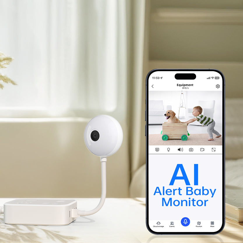 2K Video Lollipop Shape WiFi Baby Monitor Pet Cam Window Cam 1080p Audio Wifi AI Smart Camera - 5 - CJ