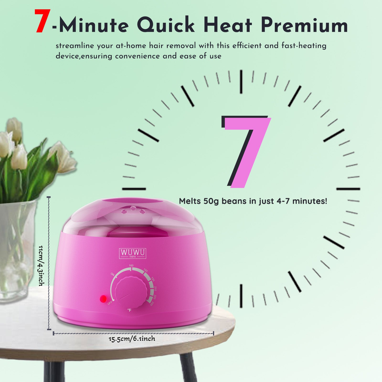 Waxing Kit 19 Items, WUWUVISTA Hair Removal Wax Kit With Wax Melt Warmer Waxing Beads For Face, Brazilian, Full Body, Bikini Suitable For Plugs Of American & European Specifications - 5.0 - CJ