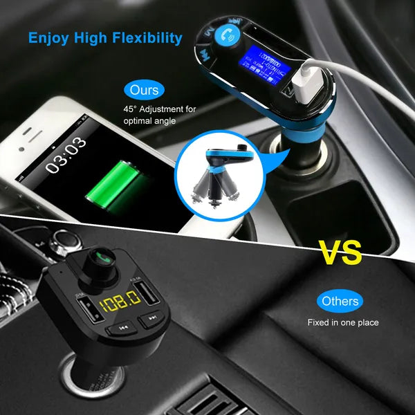 Car Wireless FM Transmitter Dual USB Charger Hands - free Call MP3 Player Aux - in LED Display Remote Controller - 5 - CJ