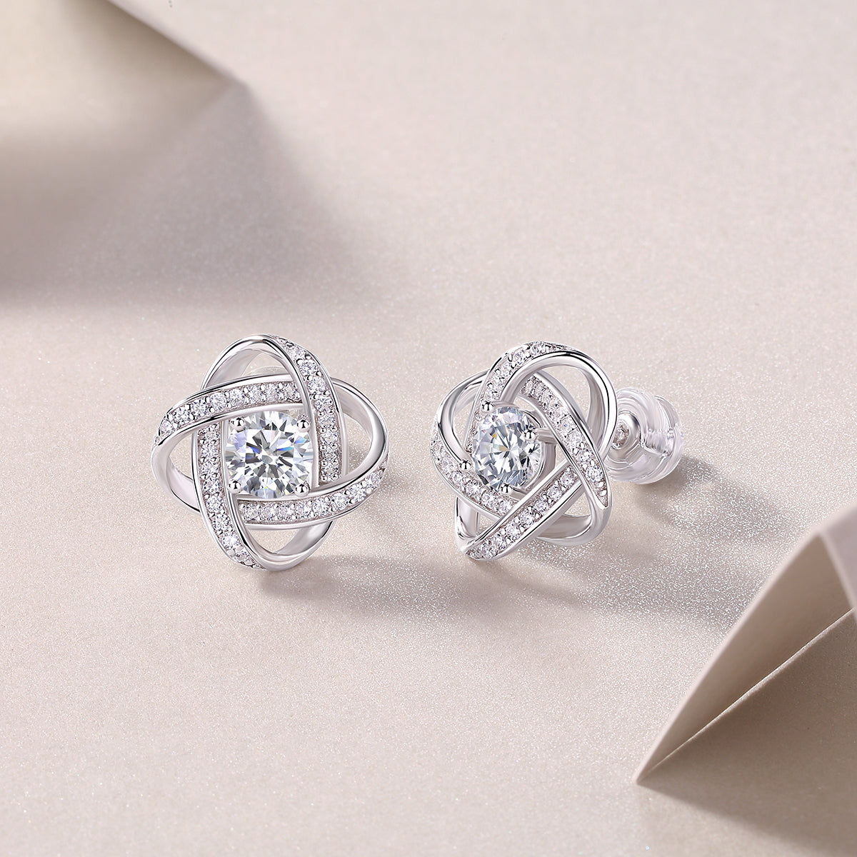 1Hope Beam - A Fashionable And Luxurious Diamond Jewelry Piece Set With Half - carat Moissanite S925 Sterling Silver And Platinum - plated Stud Earrings Prohibit TikTok sales - 5 - cjdropshipping