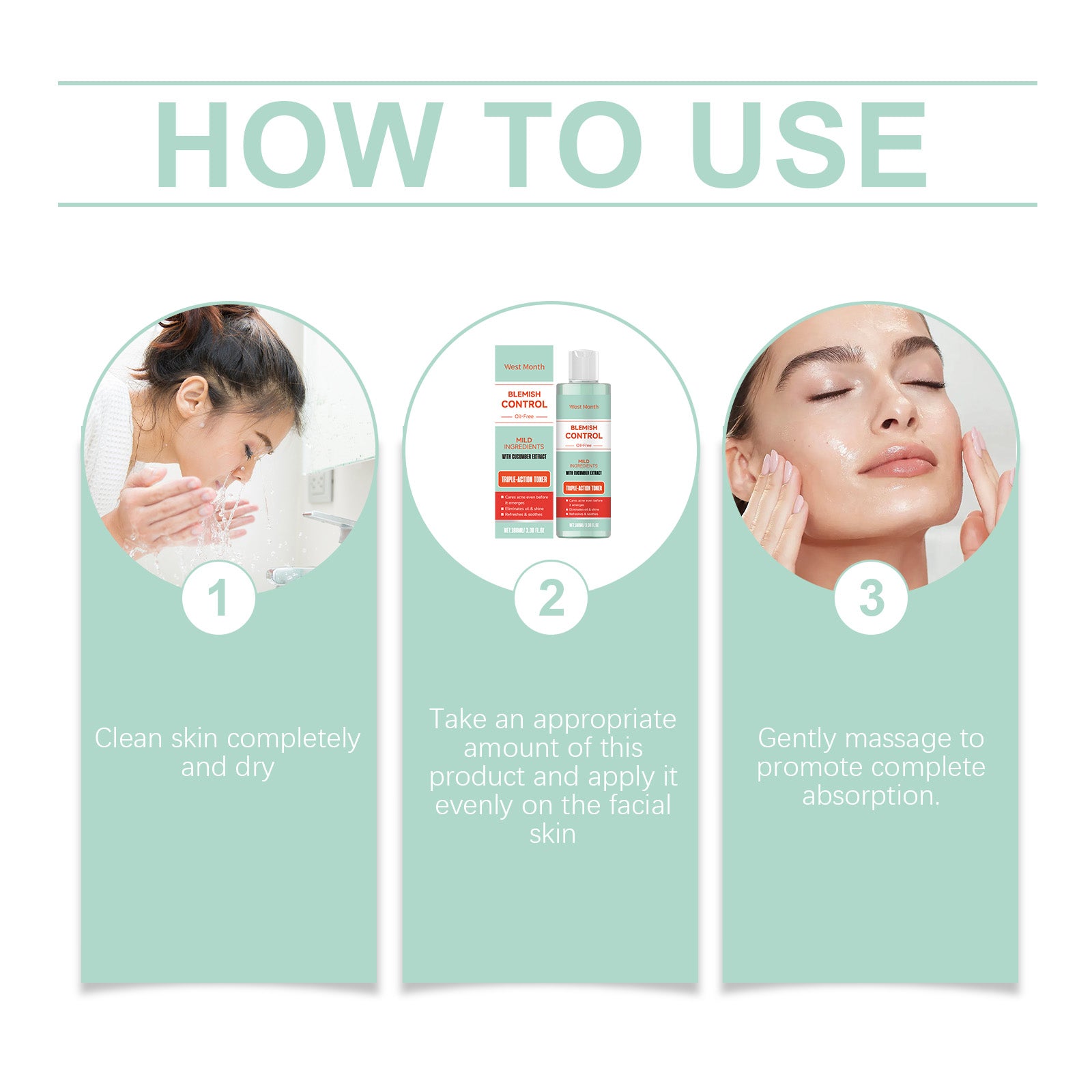 West&Month Facial Toner With Mild Ingredients To Lighten Acne, Nourish And Repair Facial Skin - 5 - CJ