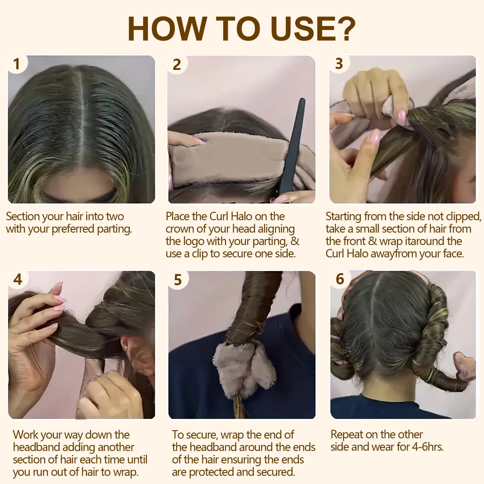 Satin Heatless Hair Curler, Lazy Natural Soft Wave DIY Heatless Curls For Sleep In Overnight, For All Hair Types - Light Brown - 5 - CJ