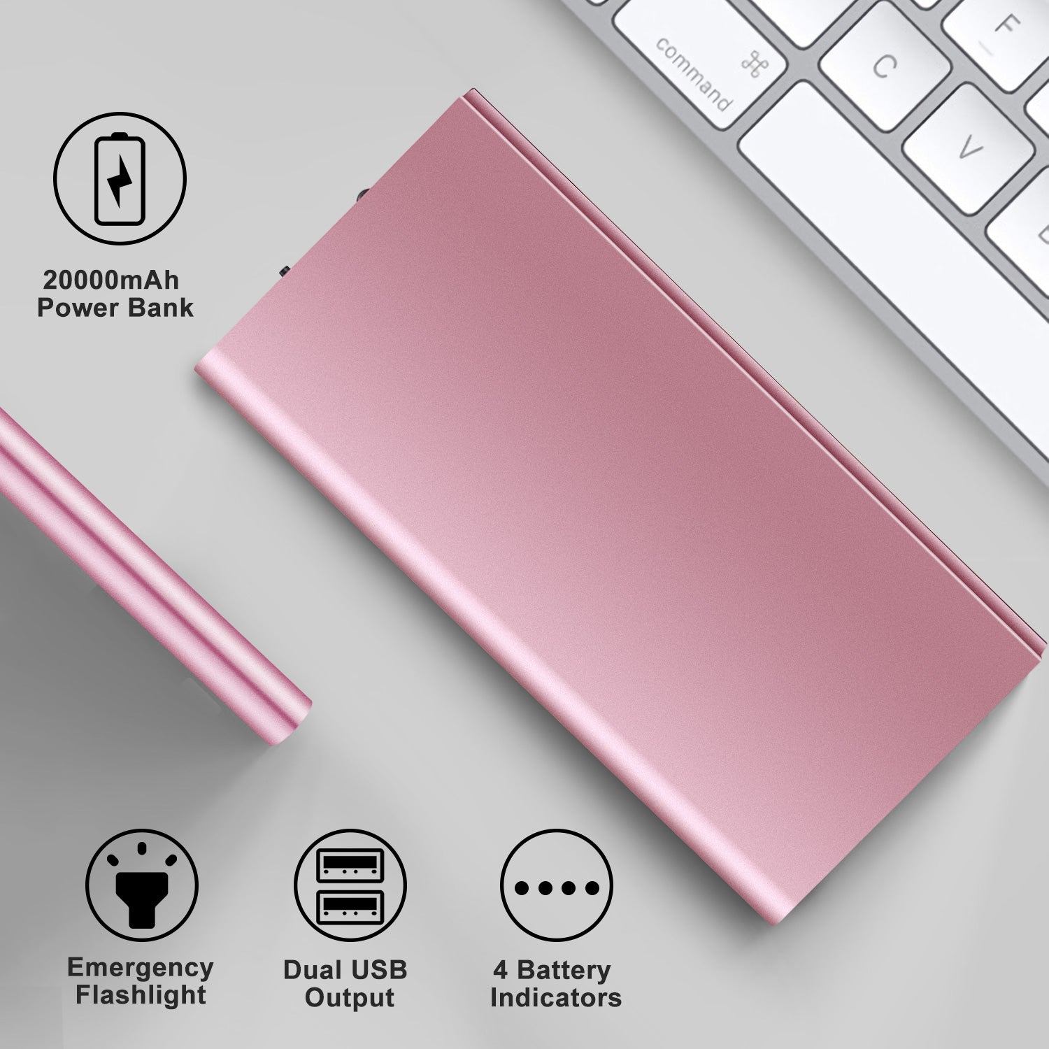 20000mAh Power Bank Ultra - thin External Battery Pack Phone Charger Dual USB Port - 5 - CJ