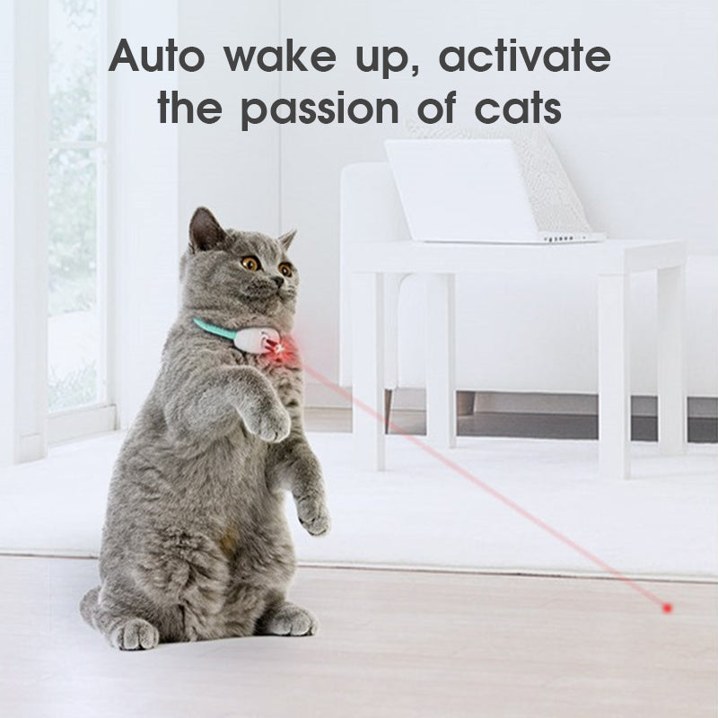 Automatic Cat Toy Smart Laser Teasing Cat Collar Electric USB Charging Kitten Amusing Toys Interactive Training Pet Items - 0 - CJ