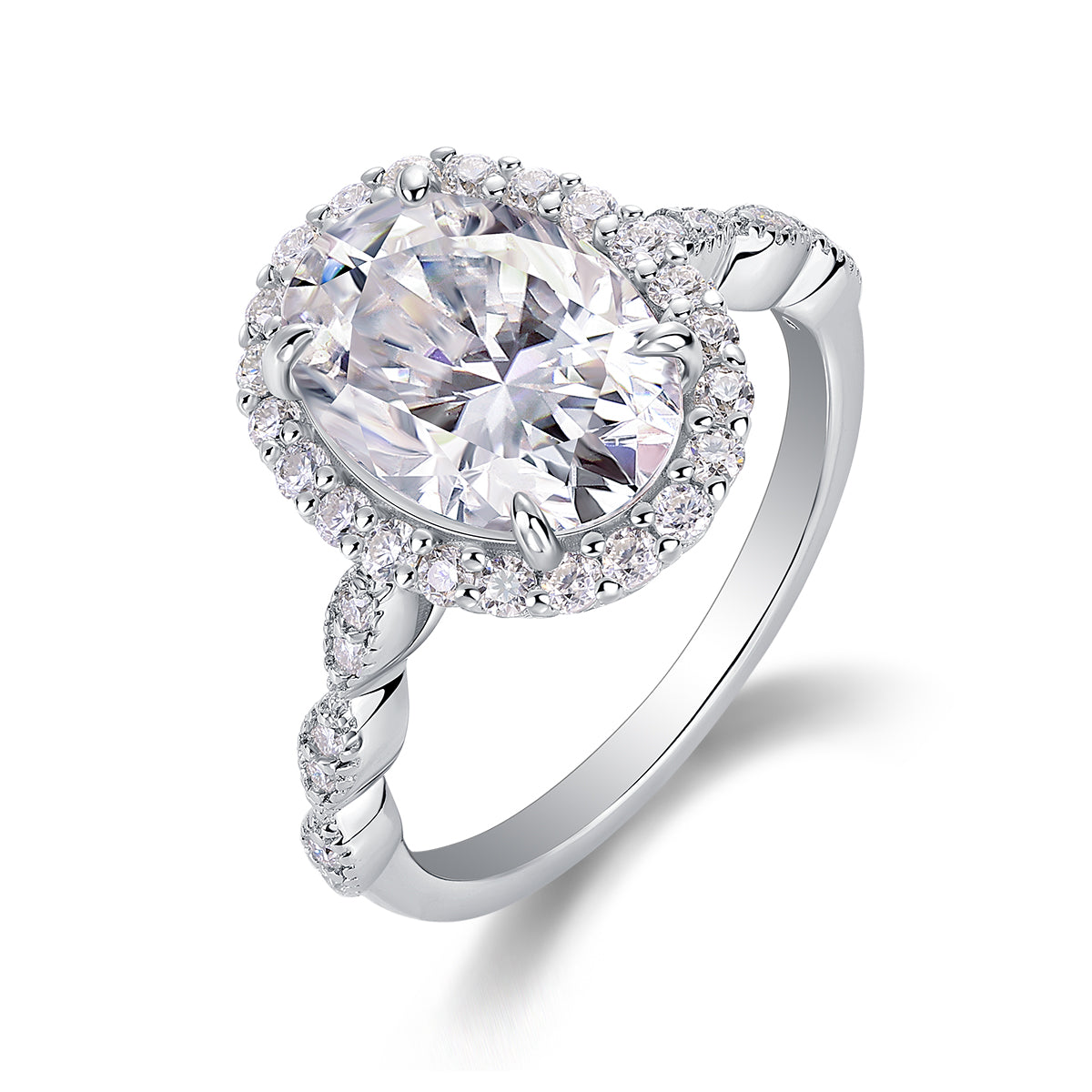 1Bright Moon - A Fashionable Diamond Jewelry Piece Set With Moissanite S925 Sterling Silver And Platinum - plated Diamond Ring Prohibit TikTok sales - 5 - CJ