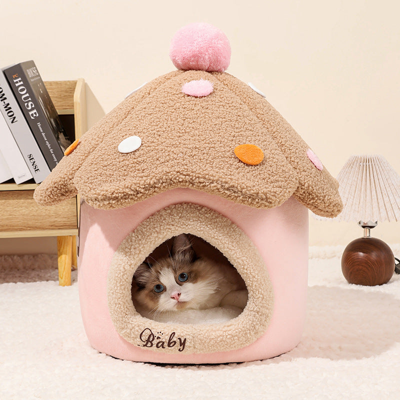 Removable Mushroom House Cat Nest Pet House Puppy - 0 - CJ