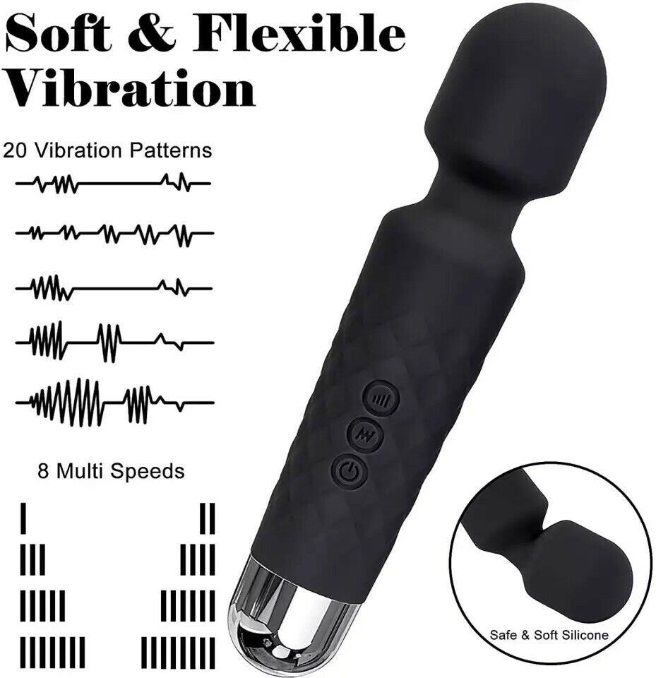 Magic Massage Wand Muscle Relaxation Massager 20 Speed Vibrating Full Body Therapy Motor Vibration - 5 - CJ
