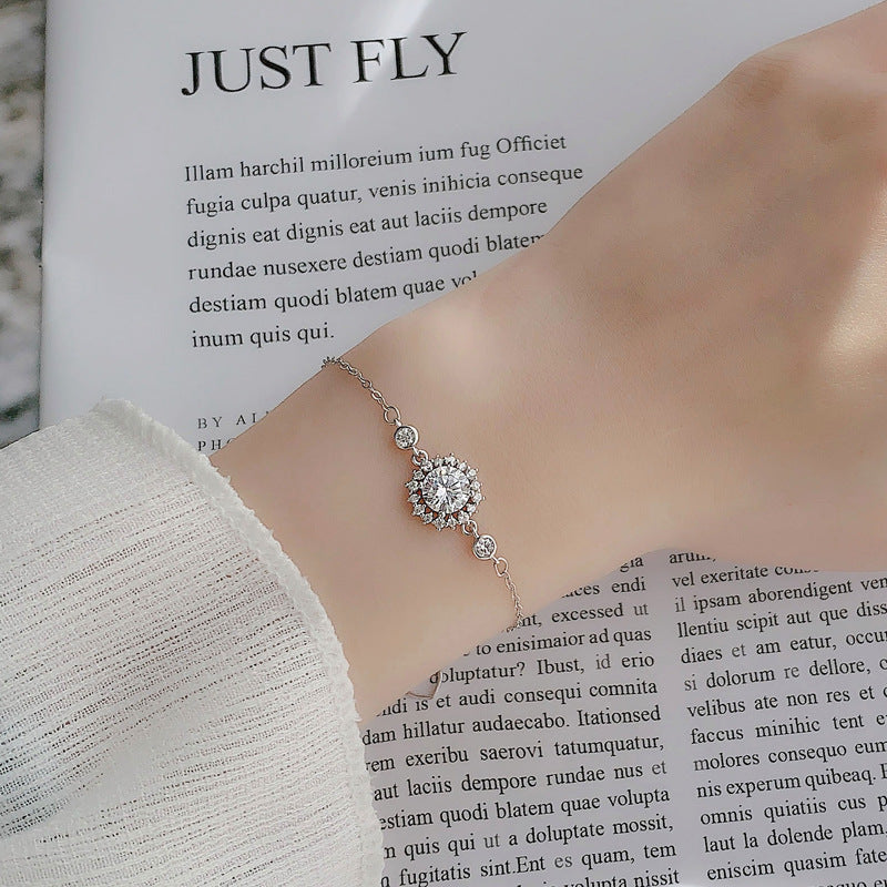 Women's Sterling Silver Sunflower Couple Bracelet - 0 - CJ