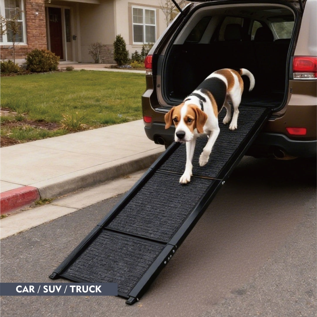 Dog Ramp For Car 65x17 Large Folding Pet Stair Ramps For Truck, SUV, With Non - Slip Surface, Up To 250LBS, Outdoor Dog Car Ramp For Medium Large Dogs, Portable Pet Steps - 5 - CJ