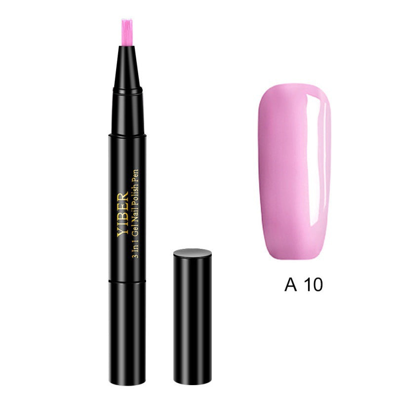 5pcs Nail Polish Pen 3 In 1 One Step Glue Pen Multicolor - 0 - CJ