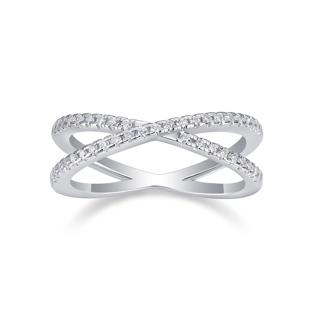1Double Band Diamond Ring Luxury Fashion Set Moissanite Silver Ring Prohibit TikTok sales - 5 - CJ