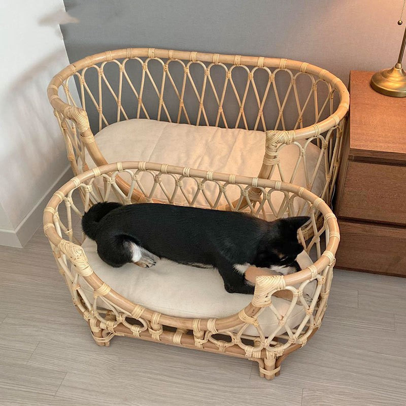 Pet Bed Handmade Rattan Woven Pet Bed Sofa For Dogs - 0 - CJ