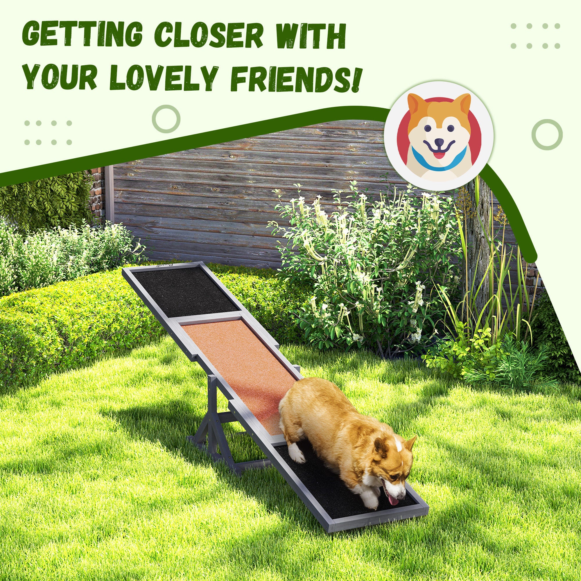 Wooden Dog Agility Seesaw For Training And Exercise, Weather Resistant, 83 L X 16 W X 14 H, Gray - 5 - CJ