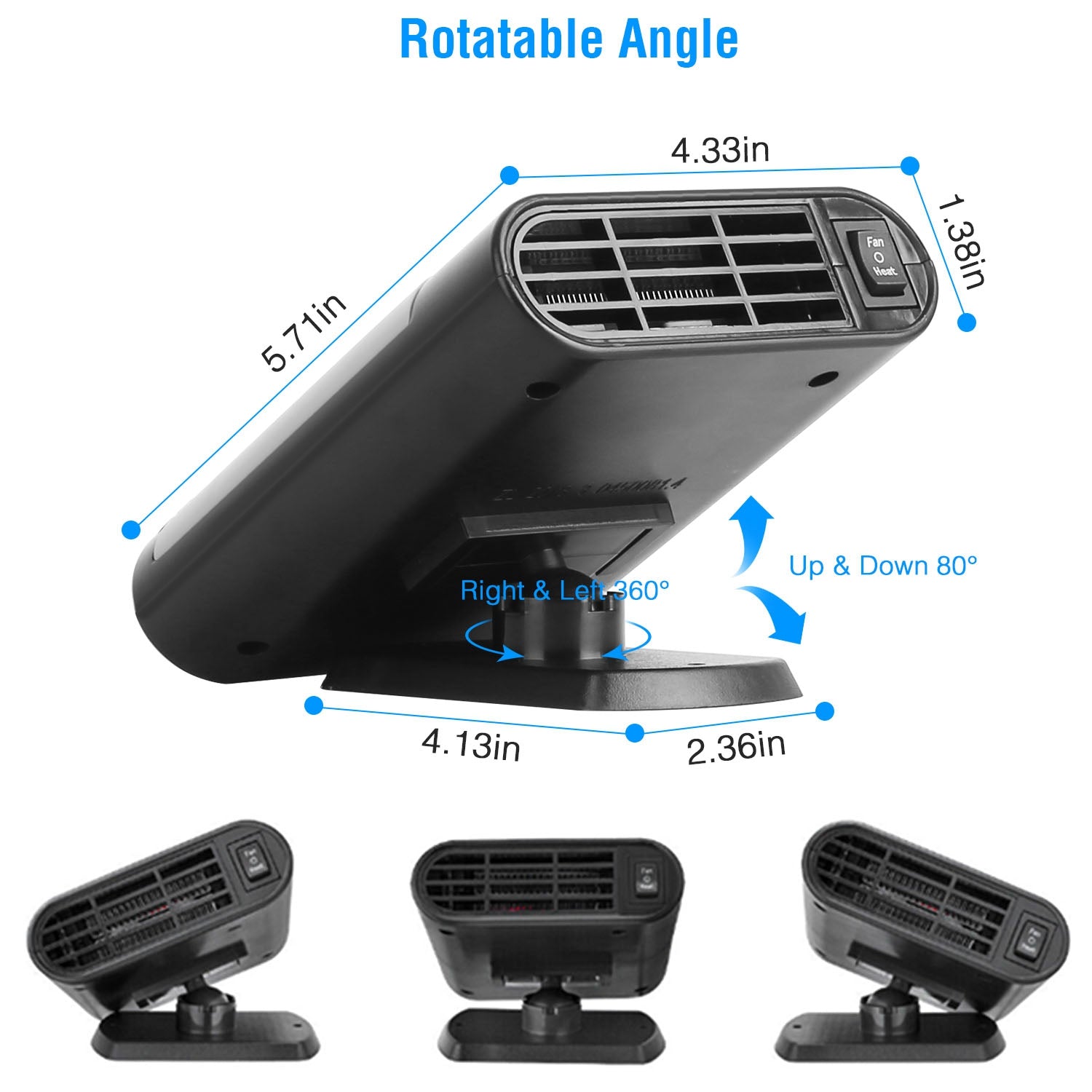 24V 200W Or 12V 150W Portable Car Heater Heating Fan 2 In 1 Defroster Defogger Demister Windshield Heater Automotive Cooling Fan With 360 Degree Rotating Base - 5.0 - CJ