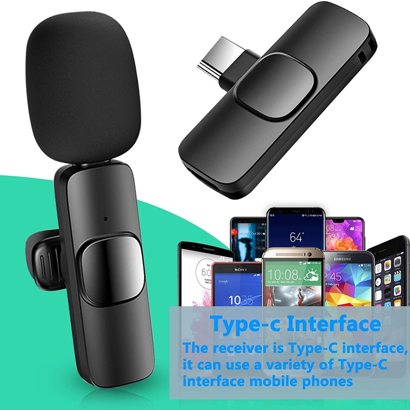 Wireless Lavalier Lapel Microphone For IPhone IPad Professional Wireless Clip Mic - Cordless Omnidirectional Condenser Recording Mic For Interview Video Podcast Vlog YouTube - 5 - CJ