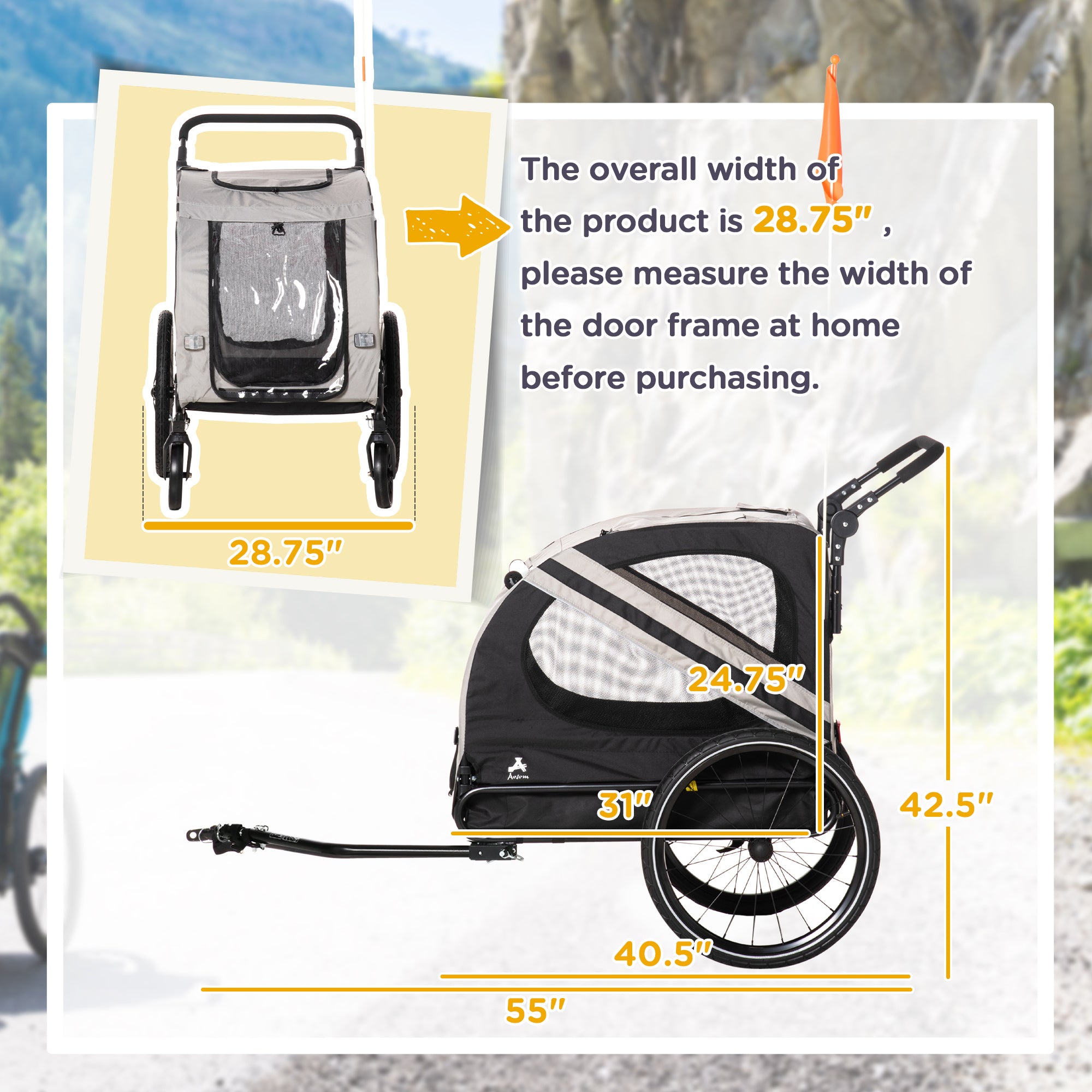 2 - in - 1 Pet Bike Trailer for Small Dogs - 5 - CJ