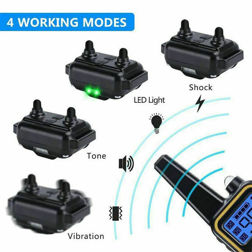 3000 FT Dog Training US Collar Rechargeable Remote Shock PET Waterproof Trainer - 5 - CJ
