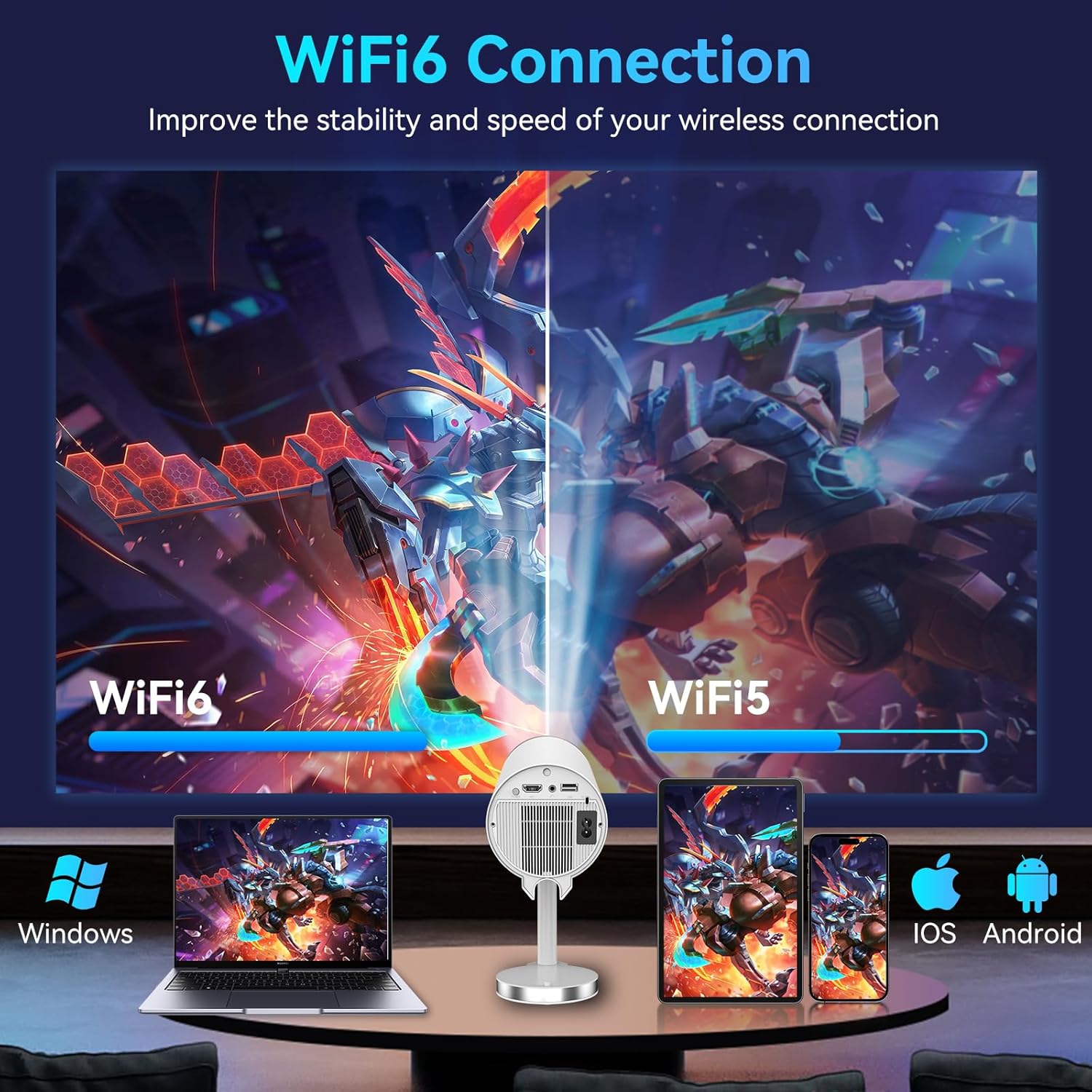 Home Projector For Bedroom Wall Projection, Ultra - transparent, Mobile Phone Computer Direct Projection, Miniature Projector. - 5 - CJ