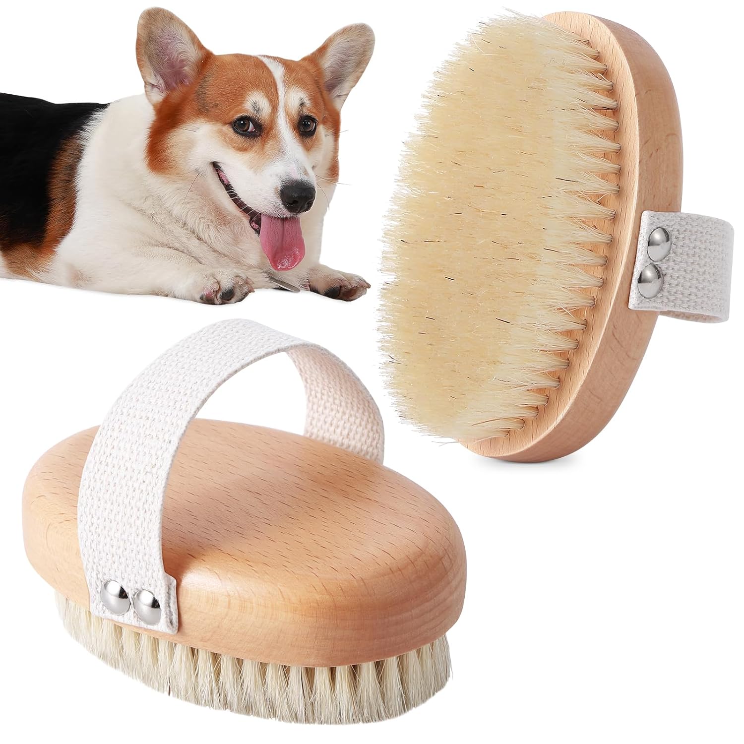 Soft Boar Bristle Pet Palm Brush For Short Haired Dogs And Cats With Band Reduce Shedding Ergonomic Dog Brush Easy To Hold And Reduces Stress On Your Wrist Ideal For Daily Grooming - 4 - CJ