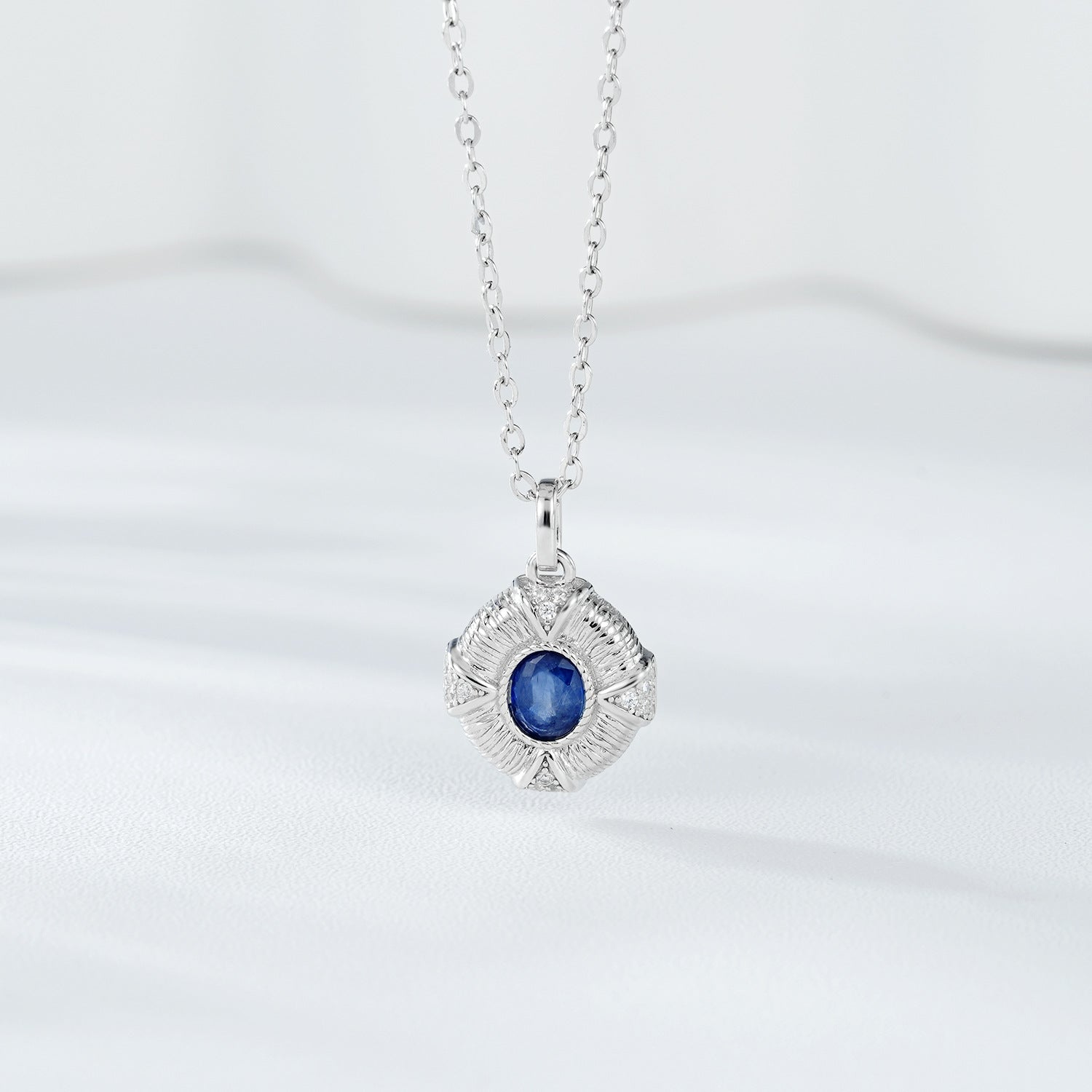 Simple Jewelry Retro Sapphire Pendant S925 Silver Necklace Cool Wind Collar Chain - 4 - https://x.com/titan_prim62775J