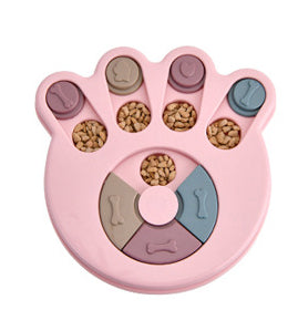 Dog Puzzle Toys Increase IQ Interactive Slow Dispensing Feeding Dog Training Games Feeder For Small Medium Dog Pet Training Toy - 0 - CJ - Pink - Footprint - CJJJCWGY01607 - Pink - Footprint